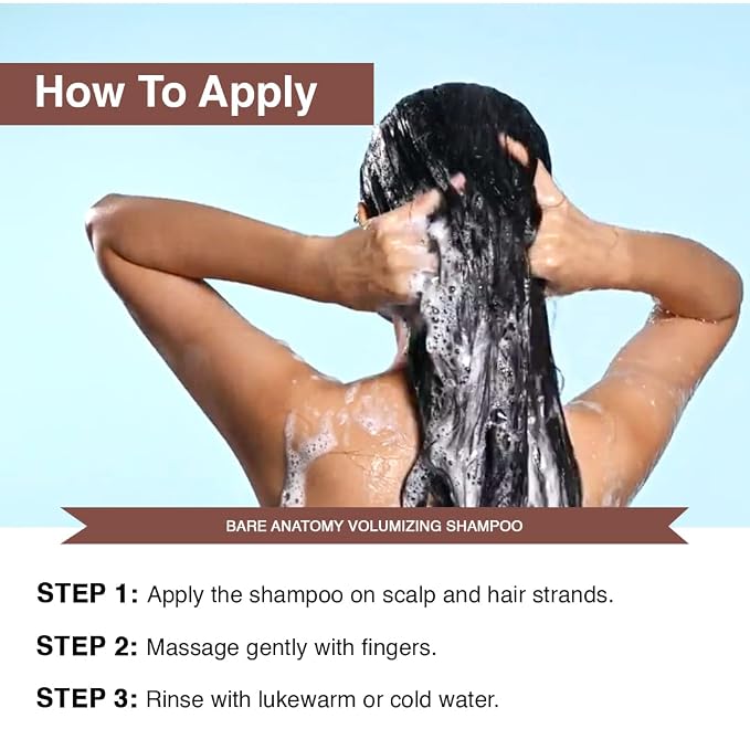 Bare Anatomy Volumizing Shampoo | For Fine Hair - Adds Lift & Body, Volumizing & Detangling Without Weighing Down | Paraben & Sulphate Free | Women & Men | 8.4 Ounce