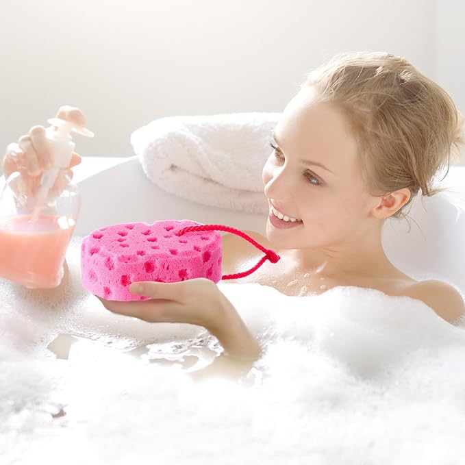Boao 5 Pieces Soft Bath Sponge Shower Natural Gentle Soothing Body Fiber Exfoliating Shower Sponge Wash Bouquet for Women Men, Random Color(Charming Color)