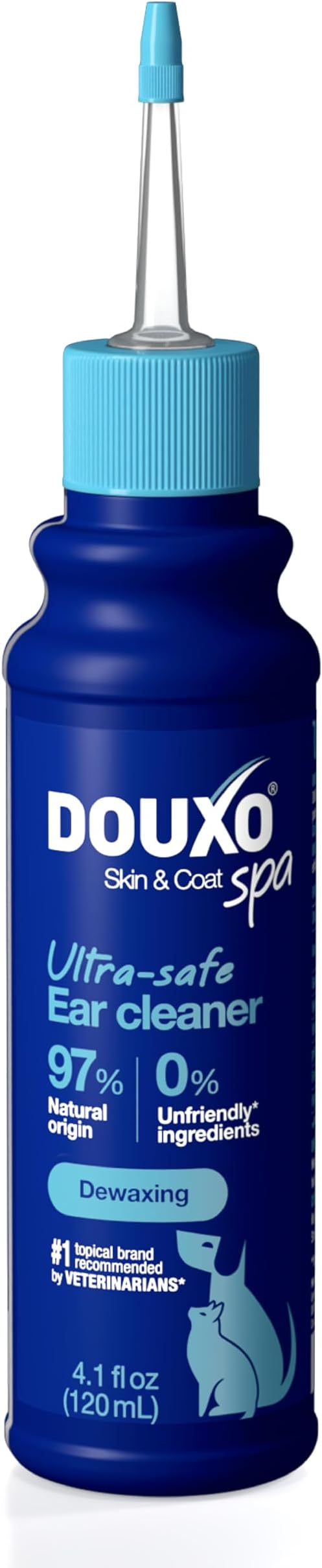 DOUXO SPA Dog & Cat Ear Cleaner, 4.1 fl oz, Safely Cleans and Dewaxes the Ear, Skin-Friendly Formula