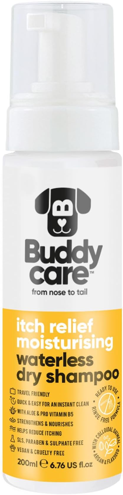 Moisturising Itch Relief Waterless Dog Shampoo by Buddycare