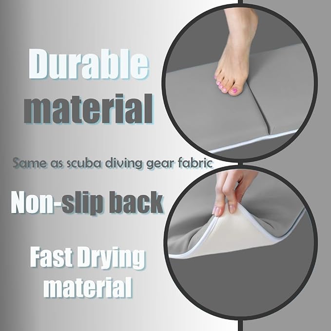 Supa Ant Bath Kneeler – 8 Suction Cups & 1.5" Thick Padding. Award Winning Baby Bath Kneeler and Elbow Rest Pad Set with 5 Bath Toy Organizer Pockets. Non Slip Fast Drying Baby Bath Essentials Grey