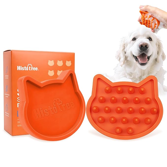 Orange Cat-Shaped Dog Bath Brush Dog Washing Brush for Dogs&Cats | Soft TPR Bristles,Dog Massage Shampoo Brush,Pet Grooming Tool,Remove Loose Hair Knots Deep Cleansing