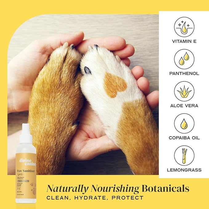 Dog Paw Cleaner - 5.1 Fl Oz of Alcohol Free Paw Cleansing Spray - Made with Aloe, Copaiba Oil, and Lemongrass Oil to Nourish and Clean Paws - Made in The USA