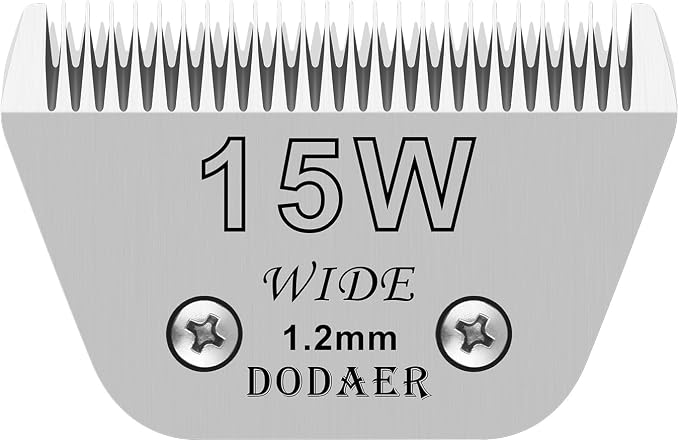 15W Dog Grooming Wide Blades,Compatible with Andis,Oster A5,Wahl KM10 | Cut Length 3/64”(1.2mm)