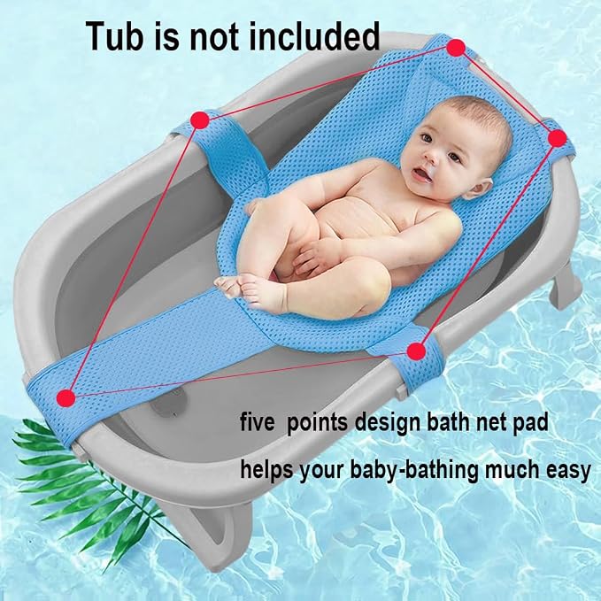 Baby Bath Seat Mesh Pad| Soft Infant Bathing Pillow Bath Cushion Sling Adjustable Bath Support Net Cushion Mat for Newborn Toddler(Tub NOT Included)