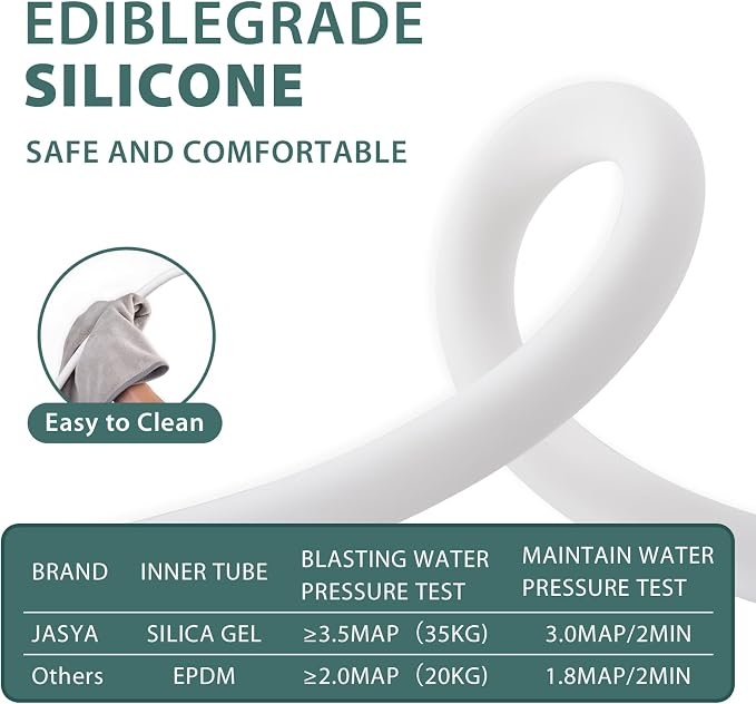48 Inches Silicone Shower Bidet Hose Extra Long White | 1.2m Shower head Hose Replacement,Used In Showerheads Spray Bidet Bathing Toilet Cleaning,Flexible RV Shower Hoses