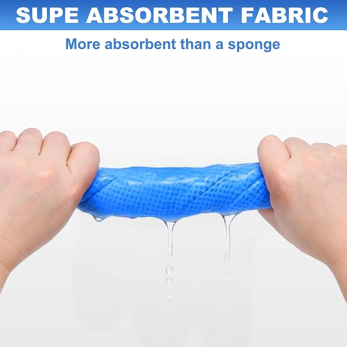 HARFINGTON Car Premium Shammy Cloth 16.9" x 12.6" PVA Chamois Wash Drying Towel Ultra Absorbent No Scratches in Bags for Cars Motorcycles Mirrors Glass Countertops Phone Laptop, Blue