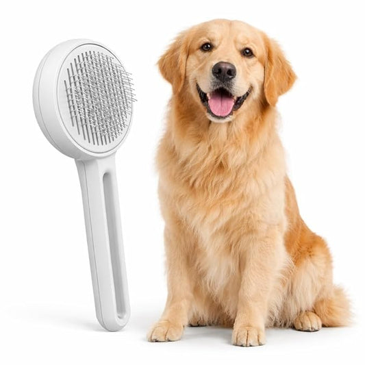 Deshedding Brush for Cats and Dogs, Gentle Grooming Tool Removes Loose Hair and Undercoat, Slicker Brush for All Coat Types, Reduces Shedding and Tangles