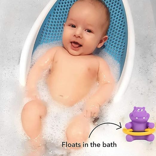 Baby Bath Thermometer Cute Hippo Bathtub Digital Thermometer Floating Toy Purple