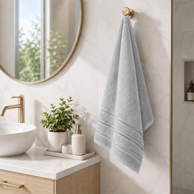 100% Cotton Bath Towel Set Pack of 6|500 GSM|Soft Large Bath Towel|Super Absorbent|Quick Dry|Ideal for Pool Home Gym Spa Hotel|Perfect for Daily Use|Bath Towel Set 27 x 54 Inches|L Grey