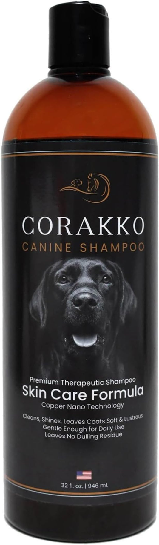 Corakko - Dog Shampoo for Allergies & Itching - Premium Therapeutic Skin Care Formula - Nano-Copper Technology - Conditions & Cleanses Leaving Coat Moisturized & Nourished with a Healthy Shine - 32oz