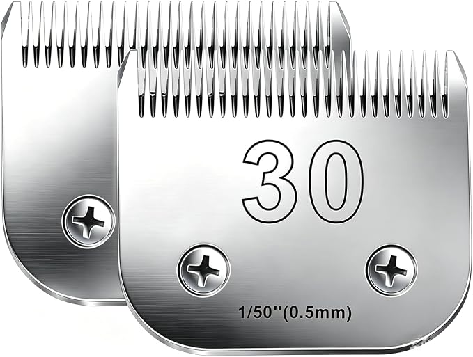 2PCS 30 Blades Dog Grooming Blades Compatible with Andis Dog Clippers,Dog Clipper Blades Compatible with Oster A5,Wahl km10 Dog Clippers for Animal Dog Cat Horse,Stainless-Steel Blade Sharp