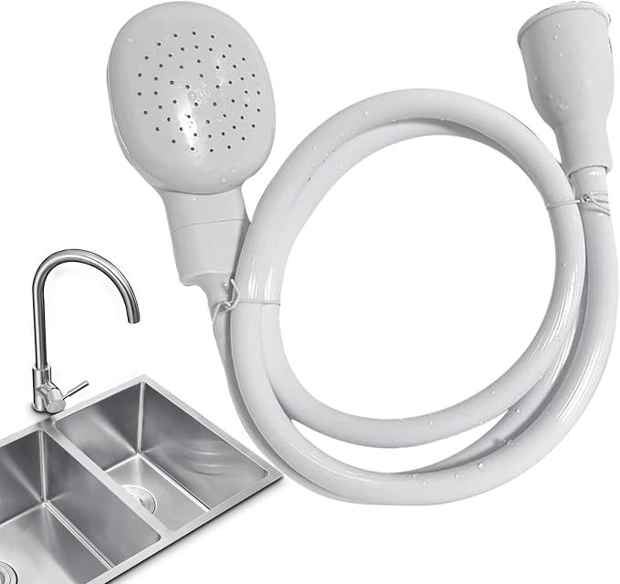 3.28FT/1M Sink Spray Hose,Sink Sprayer Hose Attachment for Portable Hand HeldHead Shower Sprayer,Shampoo Sprayer Hose for Bathing Pets,Washing Hair,Rinsing Vegetables