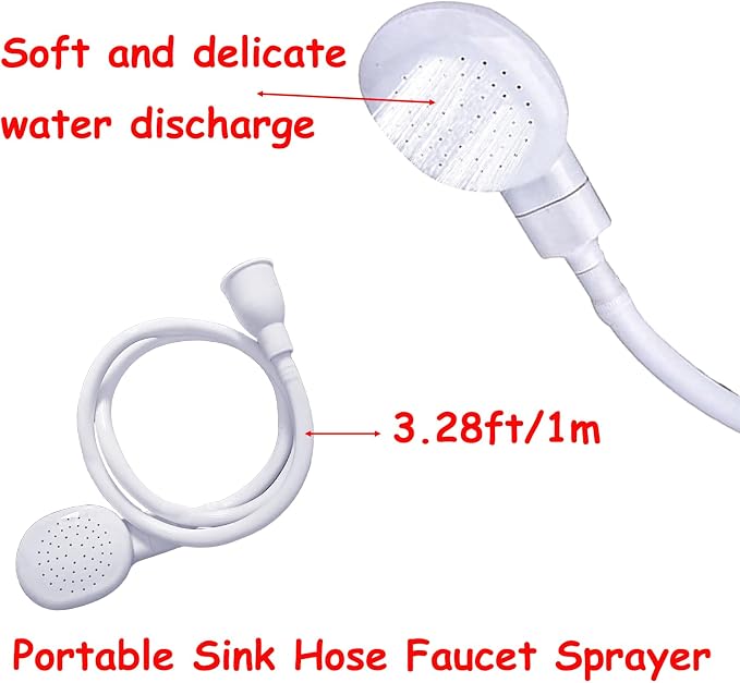 3.28ft/1m Sink Spray Hose,Shampoo Sprayer Handheld Hose Portable Sink Hose Spraye Strainers for Bathing Baby,Pets Shower,Rinsing Vegetables,Washing Hair