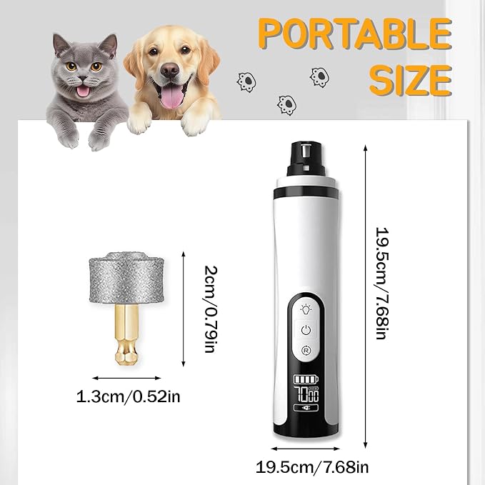 Silent Groom Pro, 2026 New Silent Pet Nail Grinder, Dog Silent Nail Grinder for Dogs Silent Dog Nail Trimmer, Rechargeable USB Charging Electric Pet Nail Grinder Nail File for Pet (#03)