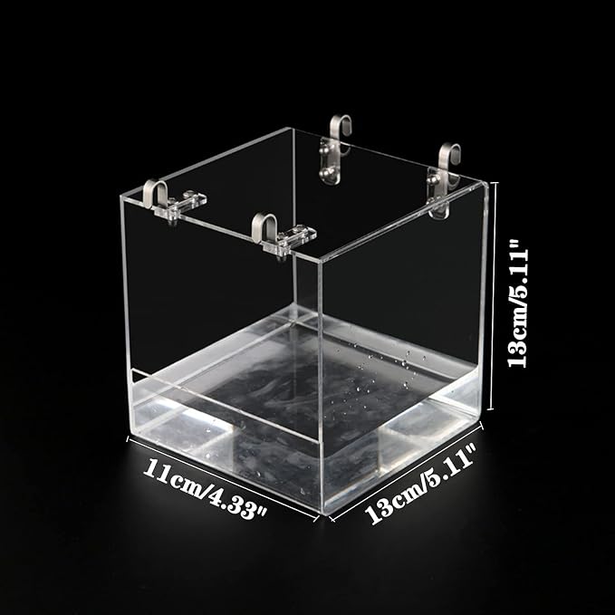 GURECOD Hanging Bird Bath Cube Bird Bathtub Bath Shower Box Bowl Cage Accessory for Little Bird Canary Budgerigar Parrots Crested Myna Cockatiel Lovebird Parakeet Bath (Small)