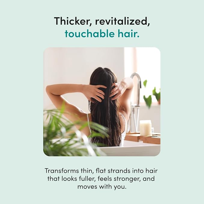 hers Triple Threat Shampoo & Conditioner Set - Biotin, Saw Palmetto, & Pumpkin Seed Oil Formula - Thickens & Hydrates - Color-Safe, Paraben-Free, Vegan - Napa Rose Scent - 6.4 Fl Oz, 2 Count