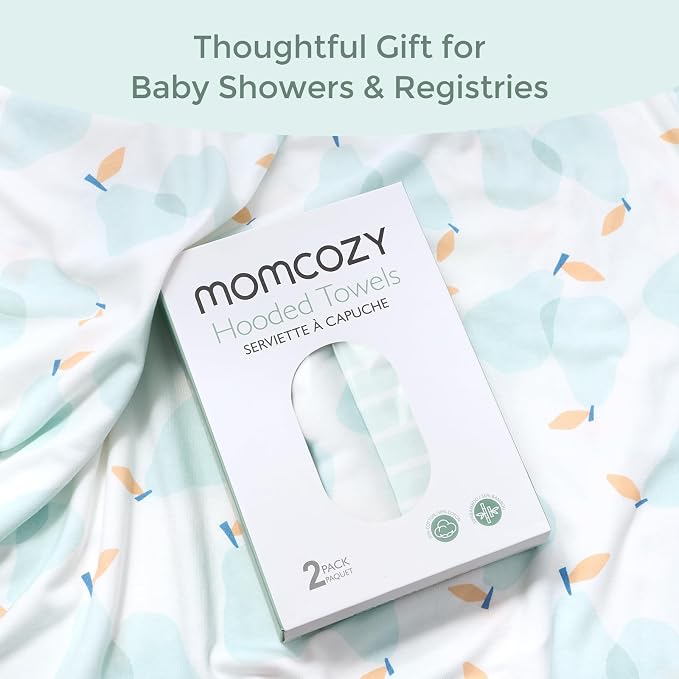 Momcozy Baby Towel with Hooded - Ultra Soft & Absorbent Large Bath Towel Set for Comfort & Gentle on Baby's Skin - Shower Gift & Bath Essential & Baby Registry Search for Newborn,Infant,Toddler,Kids
