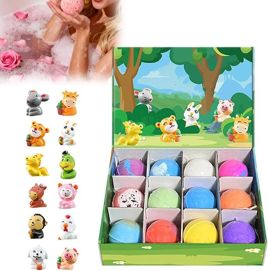2026 New Bath Bombs Gift Set, Ocean Toy Bath Salt Ball Sleeve Box Bath Bombs, Bath Bombs with Surprise Inside, Colorful Bubble Bath for Adult Safe, Best Birthday and Party (White)