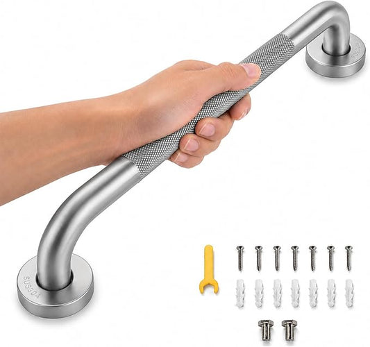 16 Inch Grab Bars for Shower, Brushed Nickel Anti Slip Grab Bar for Bathtubs Showers Toilet, Stainless Steel Safety Shower Grab Bar,Wall Mounted Shower Handle Handicap Bars for Senior Elderly