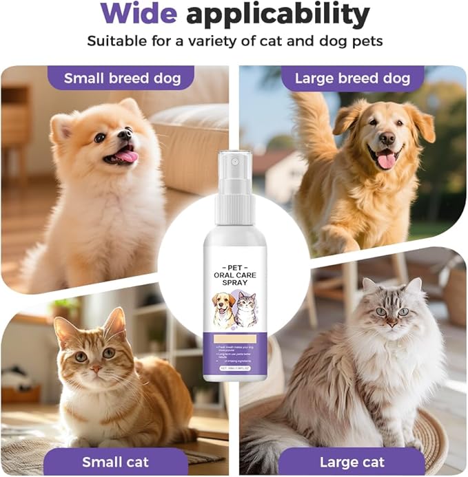 Dog Breath Freshener, Dog Dental Care Spray & Teeth Cleaning Spray, Natural Breath Freshener, Supports Daily Oral Hygiene, Support Clean Teeth and Promote Healthy Gums (3)