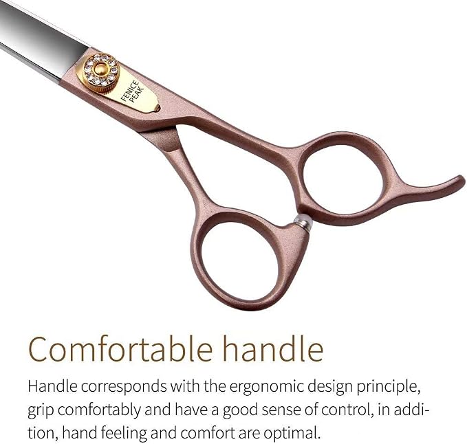 7.5'' Dog Straight Scissors for Grooming 440C Stainless Steel Rose Gold Professional Pet Trimming Scissors Sharp Blades Cutting for Dogs and Cats Shears