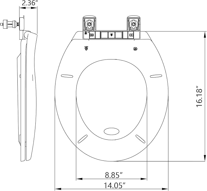 Round Toilet Seat, Soft Close Noiseless Lid, Slow Close Anti-Slam Design, American Standard Compatible,Almond