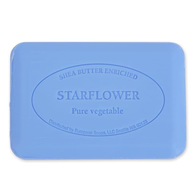 Pre de Provence Artisanal Soap Bar, Enriched with Organic Shea Butter, Natural French Skincare, Quad Milled for Rich Smooth Lather, 8.8 Ounce, Starflower