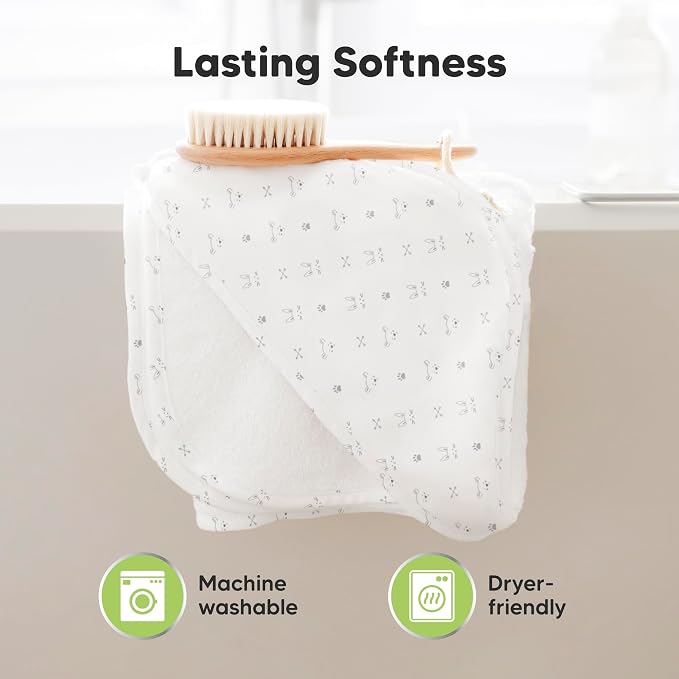 KeaBabies Hooded Baby Towel for Newborn, Baby Bath Towels(Wildscape, 35x35) | Viscose Derived from Bamboo, Large Baby Towels with Hood, Boys, Girls, Toddler, Soft Absorbent Baby Bath Essentials