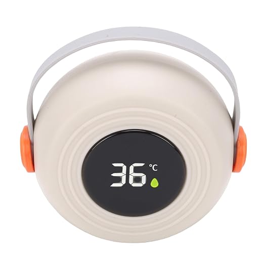 BRRNOO Baby Bath Thermometer Cute Speaker Shape LED Digital Thermometer Toy for Infant Toddler Bathtub Swimming Pool Safe Comfortable Temperature Monitoring Device (Beige)