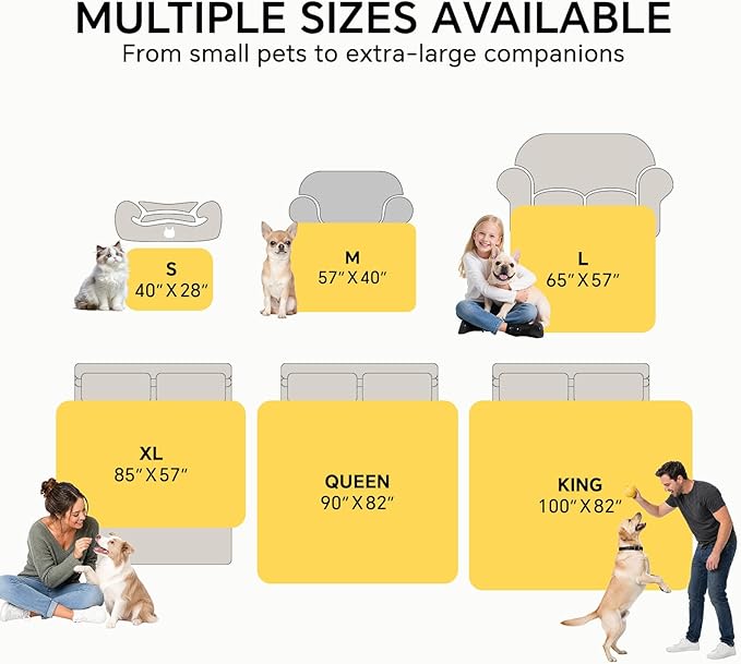 Luciphia Waterproof Dog Blanket for Large Dogs Ultra-Soft Calming Cut Pile Flannel Throw Durable & Warm Furniture Protection for Couch Bed Pet Blanket Machine Washable Stone Gray,L(65''x57'')