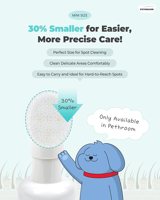 [PETHROOM] Zero Waterless Shampoo Foaming No-Rinse Dog Paw Wash | Quick-Dry & Deodorizing | Silicone Bristle Brush | Moisturizing & Hypoallergenic | Paw Cleaner for Dogs & Cats (2.87 fl oz.)