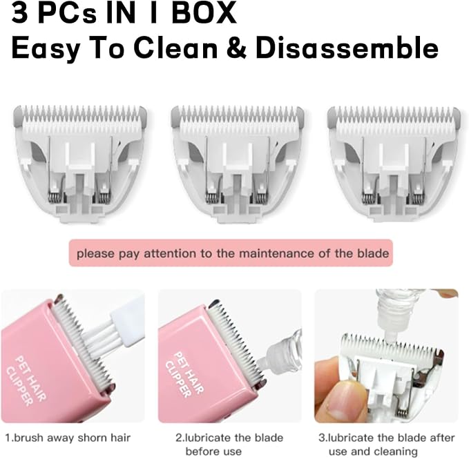 Detatchable Replacement Blades for Dog Clipper,Replacements Blades for Dogs and Cats Grooming Clippers,3 PCs Replacement Blades Only