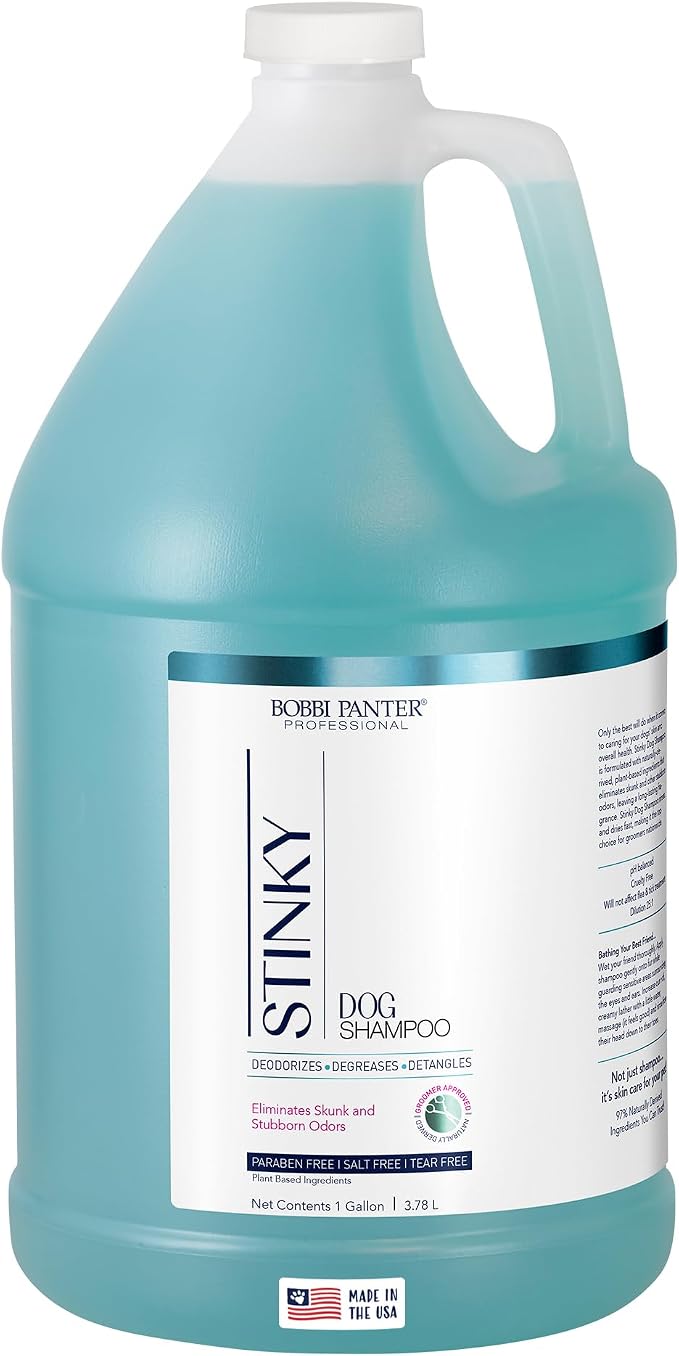 Bobbi Panter Moisture & Shine Dog Shampoo Argan Oil, Chamomile & Peppermint – Deep Nourishing Natural Formula for Soft, Shiny Coat, Tear-Free, 20:1 Concentrate, 1 Gallon (Case of 4)