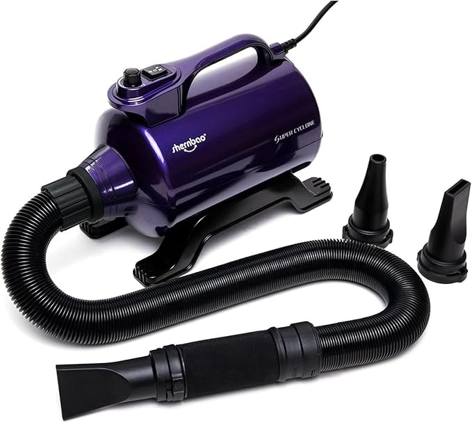 High Velocity Professional Dog Pet Grooming Hair Drying Force Dryer Blower 5.0HP (Super Cyclone) SHD-2600P (Purple) | Super cyclone 5.0HP high velocity blower dryer for professional dog pet grooming, purple SHD-2600P