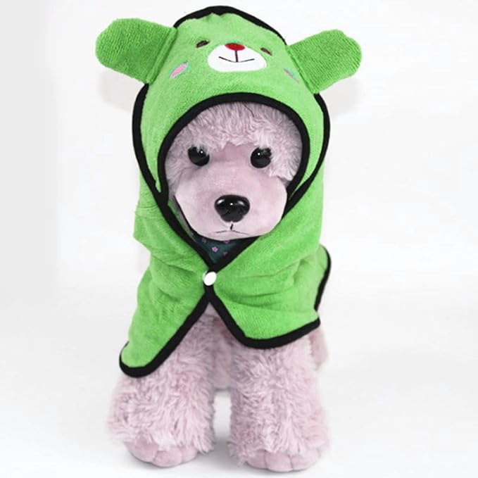 Goclothod Pet Hooded Bath Towel Puppy Drying Bath Towel Absorbent Bathrobe Warm Blanket