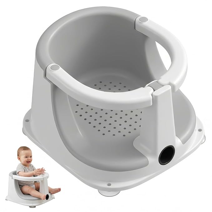Baby Bath Seat for Babies Sitting Up, Bath Seats Sitting Up for Infant,Safe & Comfortable Toddler Bath Seat, Features an Open Design, Non-Slip Baby Bathtub with 3 Suction Cups(6-24Month)