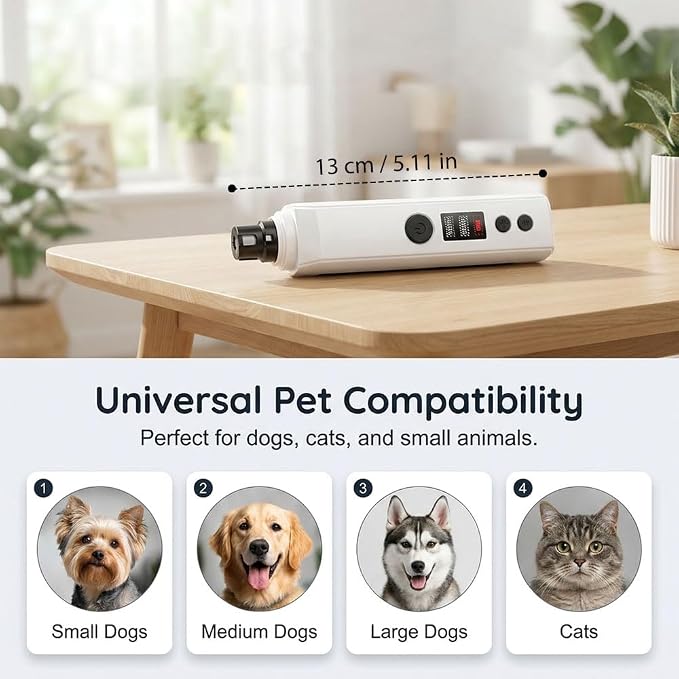 Silent Groom Pro, 2026 New Silent Pet Nail Grinder, Dog Silent Nail Grinder for Dogs Silent Dog Nail Trimmer, Rechargeable USB Charging Electric Pet Nail Grinder Nail File for Pet (#01)