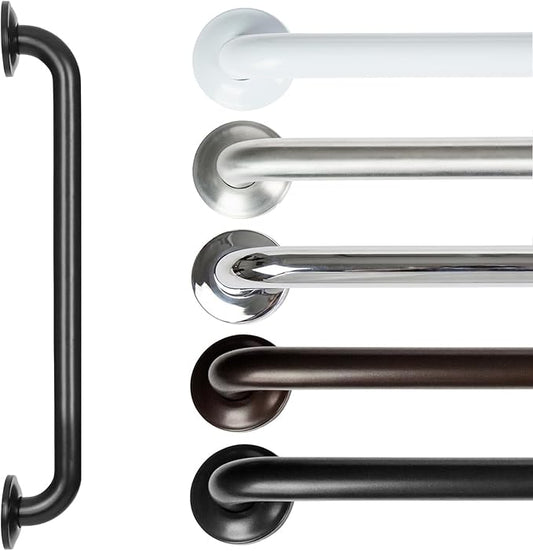 Vive Grab Bar for Showers - Bathroom Antislip Handrail for Seniors, Elderly Assistance Product, Heavy Duty Shower Handles, Handicap Grab Bars, Stainless Steel, Multipurpose, 440 lbs (Black)