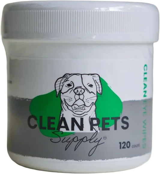 Clean Pets Eye Wipes for Dogs Cats, Tear Stain Remover 120ct | Gentle eye wipes for cats & dogs. Just clean.