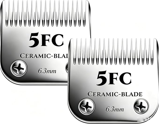 for Andis 5FC Blades Dog Grooming Blades Compatible with Oster A5,Wahl km10 Dog Clippers for Animal Dog Cat Horse,Stainless-Steel Blade