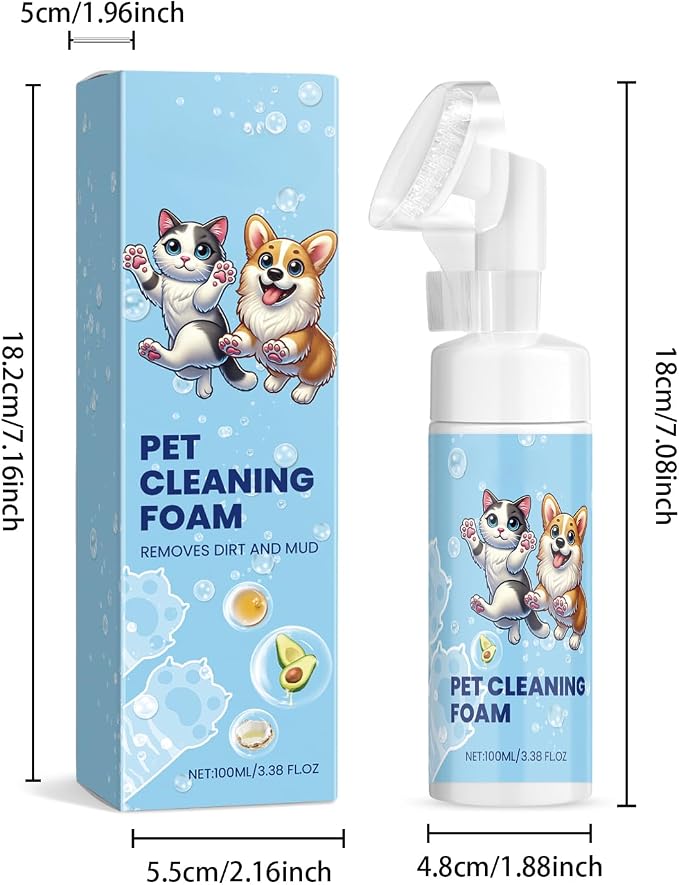 Dog Paw Cleaner Foam for Dogs & Cats, Moisturizing Paw Care | No-Rinse, Pet Safe, Avocado & Coconut Oils, Deeply Hydrates Dry Cracked Pads, After-Walk Care, Sensitive Paws