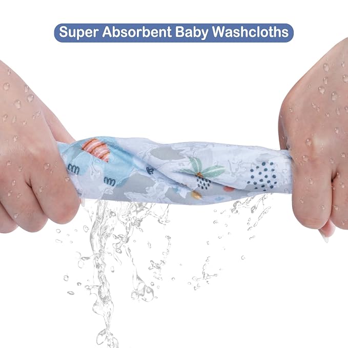 Viviland Baby Washcloths 24 Pack, Toddler Wash Cloths for Bath, Super Soft & Absorbent Bath Towel for Newborn and Infants, Baby Towels Care for Baby's Sensitive Skin