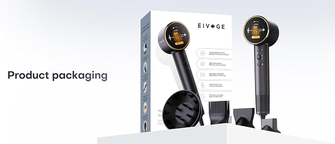 AI Technology Blow Dryer Diffuser, Smart Hair Dryers for Women, Hair Diffuser for Curly Hair, Diffuser Hair Dryer Hair Blow Dryer, Ionic Hair Dryer, 7 Mode with 4 Magnetic Attachments