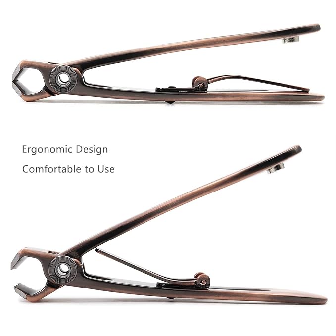 Ultra Wide Jaw Opening Nail Clippers Set, Toenail Clippers for Thick Nails, Heavy Duty Nail Cutter, Stainless Steel Toe Nail Clippers for Seniors, Men & Women Manicure,Pedicure,Big(Bronze)