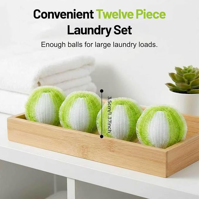 12Pcs Pet Hair Remover for Laundry, 2026 Reusable Dog & Cat Hair Remover, Efficient Debris, Hair Cleaner, Pet Hair Catcher for Clothes, Bedding, Washing Machine Hair Catcher (Large Green)