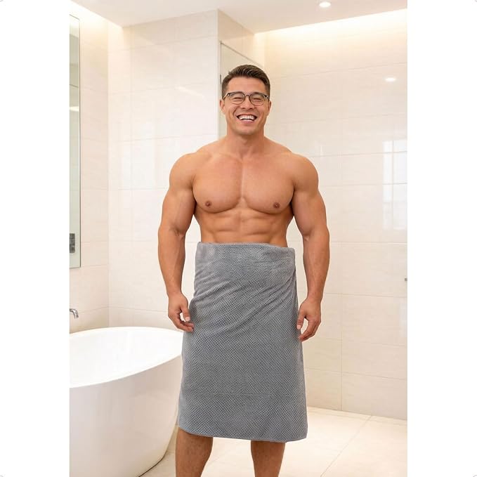 2 Pack Bath Towel Set, Lightweight Waffle Bath Towel Set, Microfiber Super Soft Highly Absorbent, Sturdy Quick Drying Towels for Bathroom, Gym, Sports, Yoga (2 Piece 27" x 55", Light Grey)