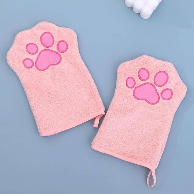 Quick Drying Pet Glove Towel with Hanging Grip Ideal for Dog Bath Comfort Easy and Water Absorption