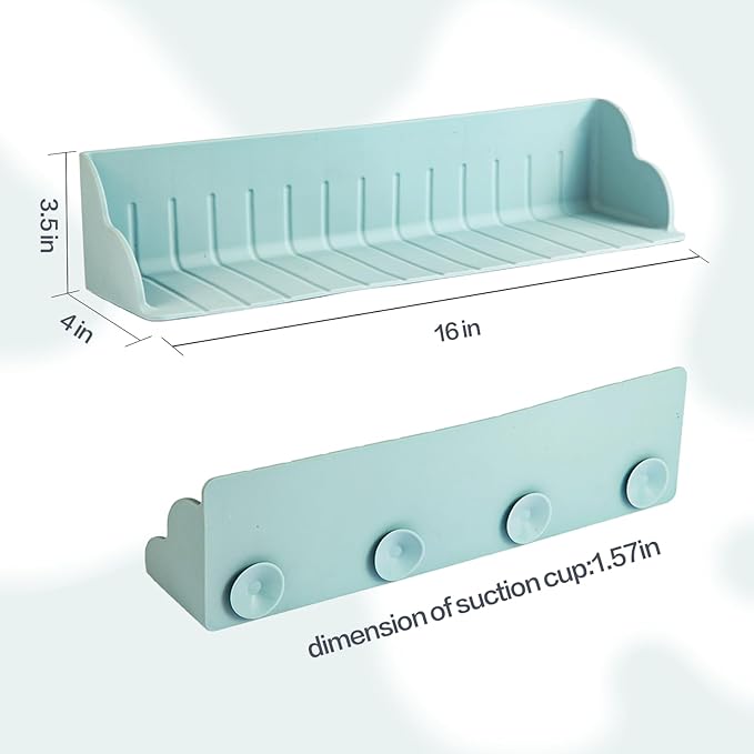Bathtub Splash Guard, Kids Bath Toy Shelf Spill-Proof Bathtub Tray Kitchen Sink Organizer Waterproof Barrier Suction Cup