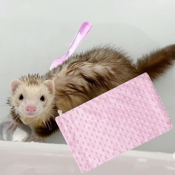 Bearded Dragon Bath Towel Ferret Hedgehog Bath Supplies Fast Drying Absorbent Bathrobe with Adjustable Drawstring Microfiber Towel for Small Pets Sugar Gliders Rats Hamster Guinea Pig